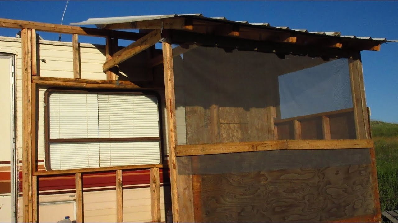 Building an enclosed porch for our off grid camper