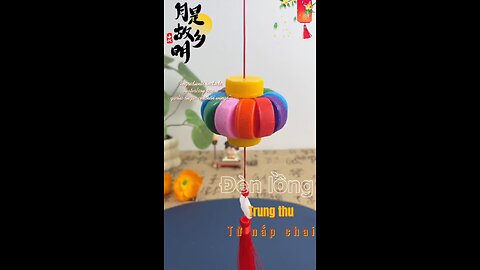 Mid-Autumn Festival lanterns from plastic bottle caps #eduCamp #traihe Giaoduc #treem #kid