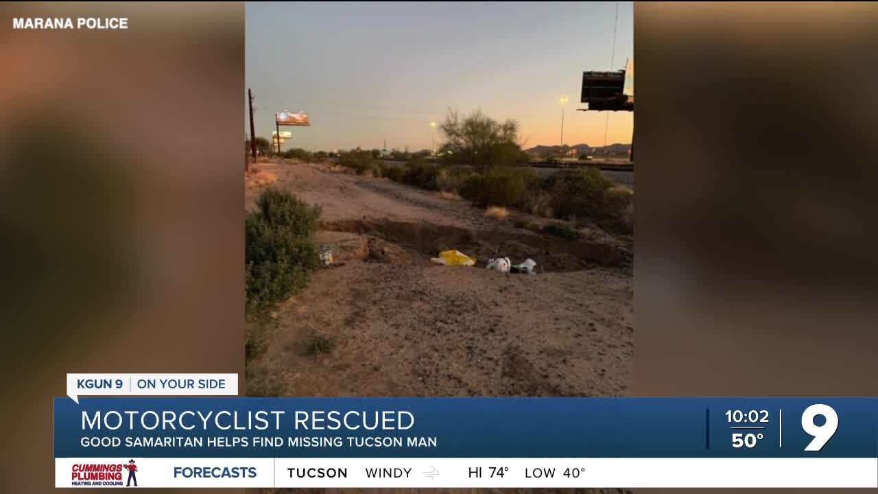 Missing man rescued: Good Samaritan credited with finding injured motorcyclist