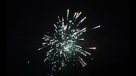 Trampoline Firework Show. New Year 2022