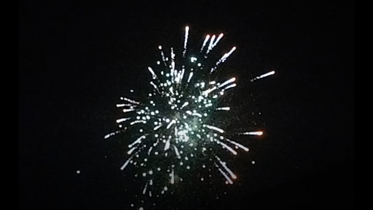 Trampoline Firework Show. New Year 2022