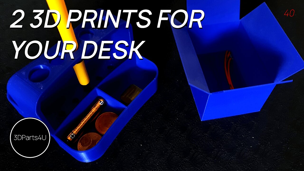 😀 2 Awesome 3D Prints For Your Office Desk - 3D Printed Pen Holder - 3D Printed Box