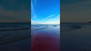 Wide angle shot of beach