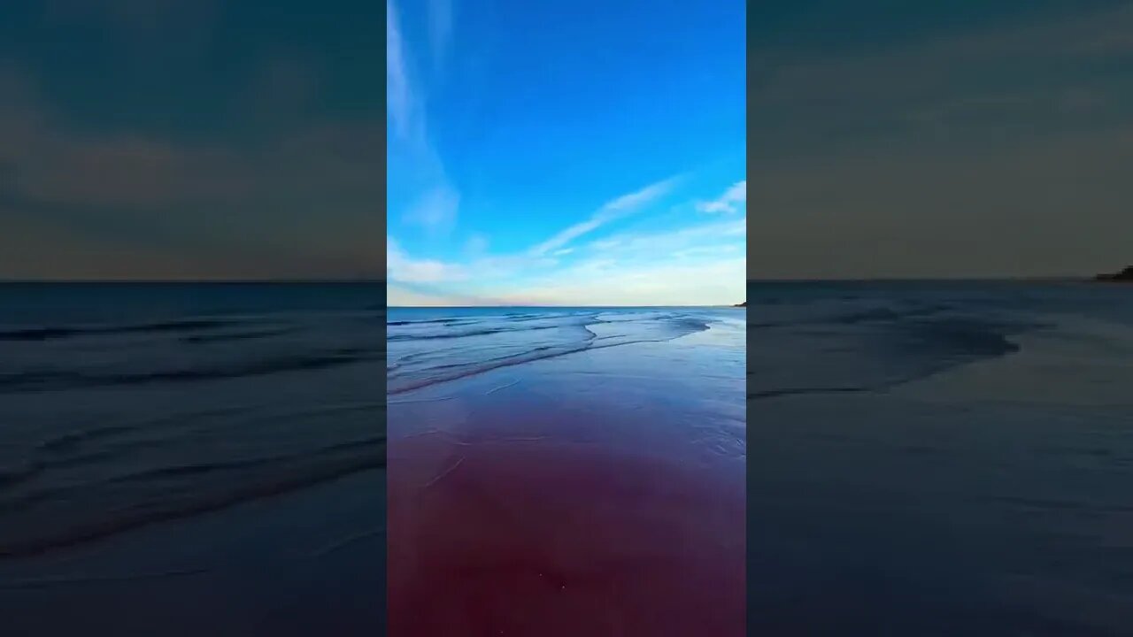 Wide angle shot of beach