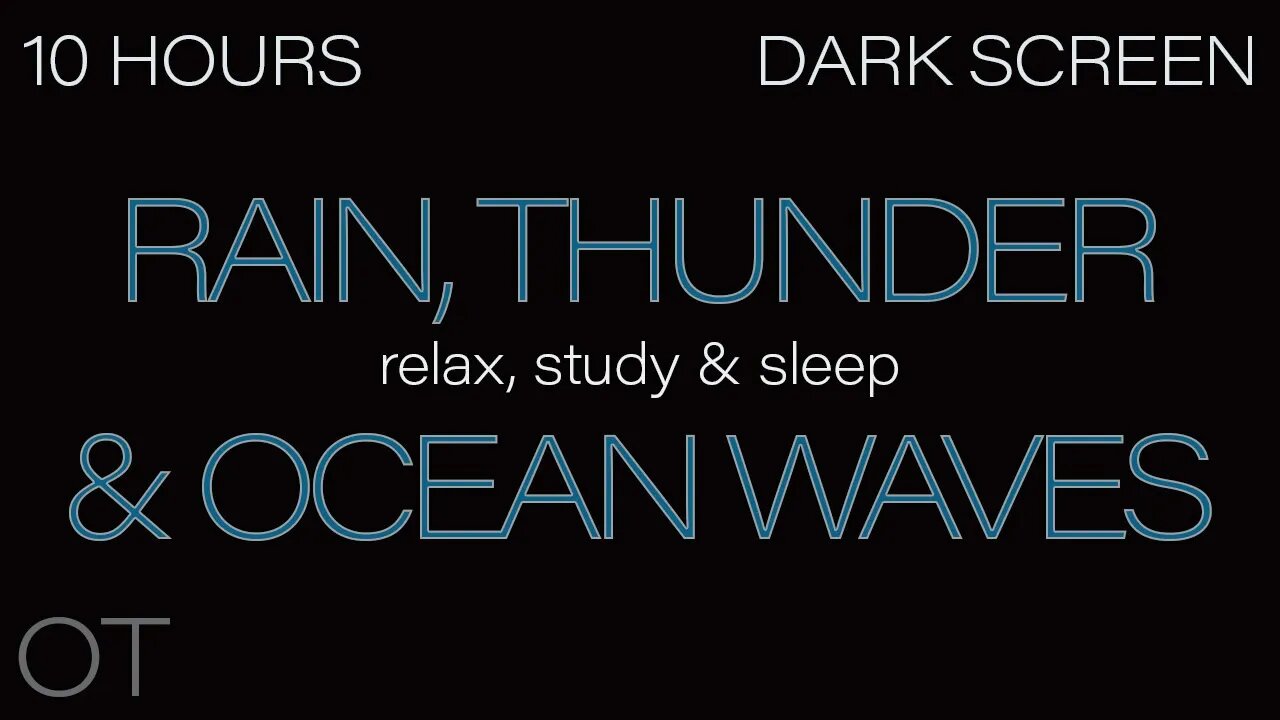 ROLLING THUNDER, RAIN & Oecan Wave Sounds for Sleep| Relaxing| Studying| BLACK SCREEN| Storm Sounds