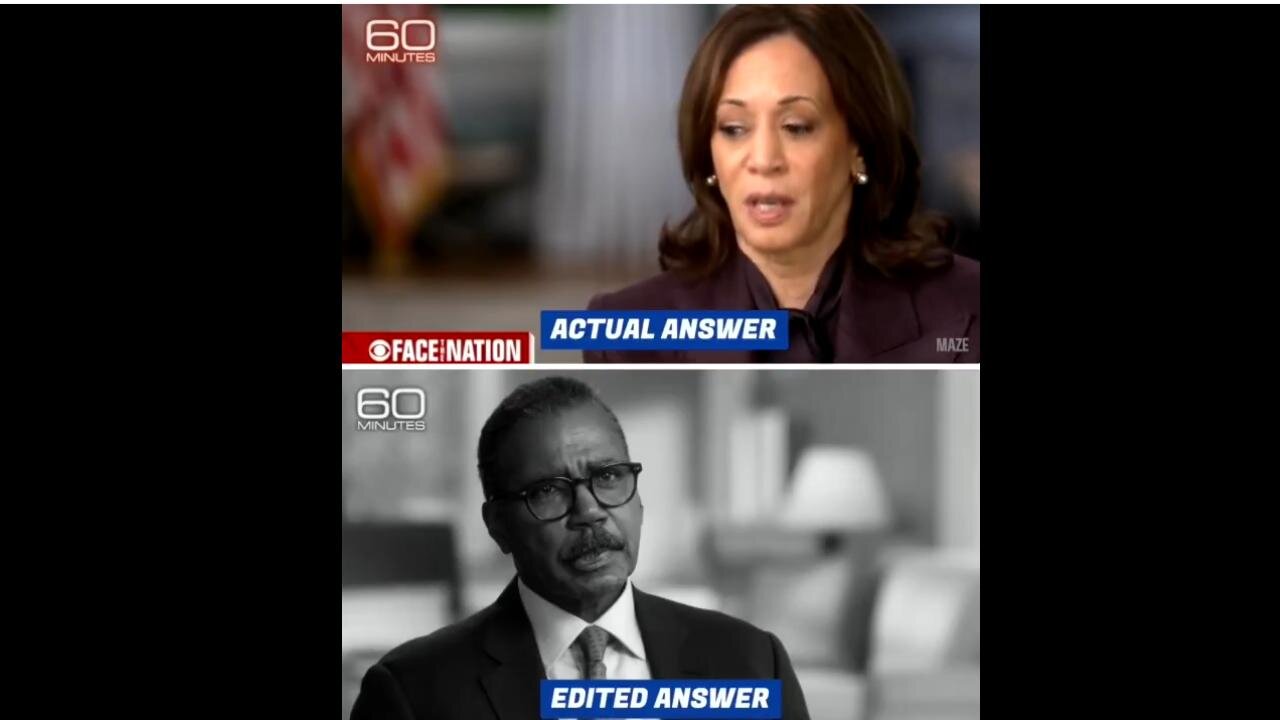 60 Minutes: Kamala Harris' WORD SALAD GONE: Watch actual & edited Interview Clips