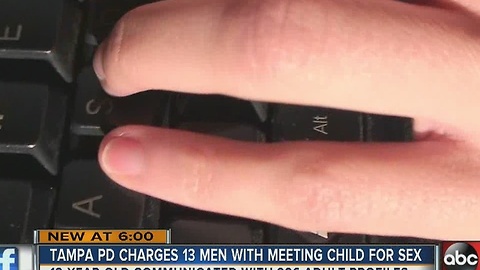 Tampa PD charges men with meeting child for sex