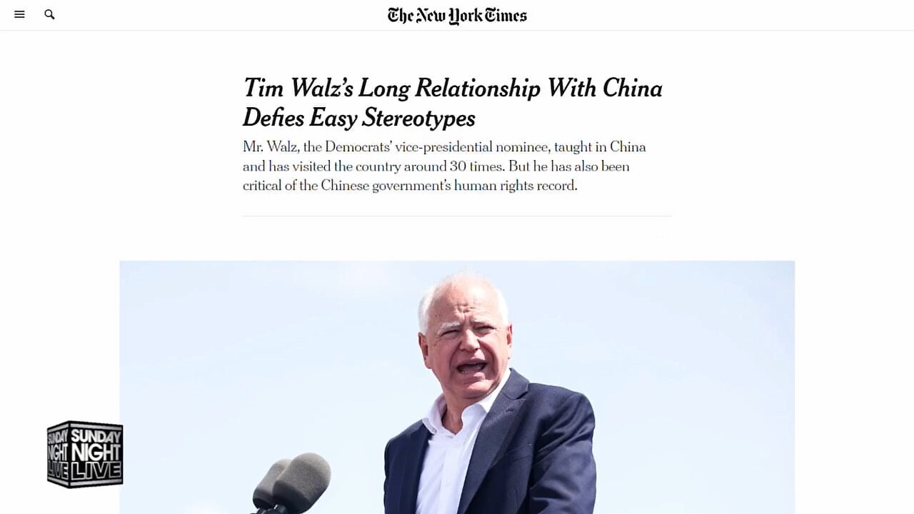 Former Associate of Tim Walz Exposes Walz's Trip To Tiananmen Square In 1995