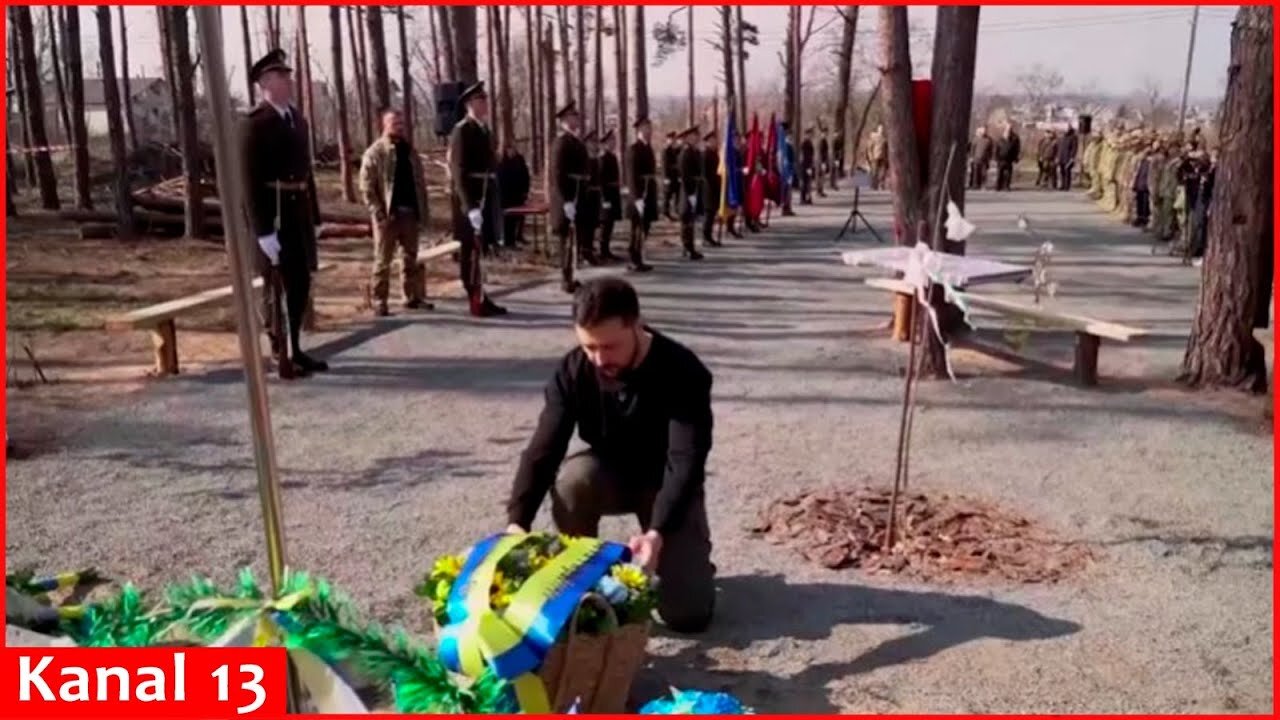 Zelenskiy honours soldiers killed in battle for Kyiv a year ago