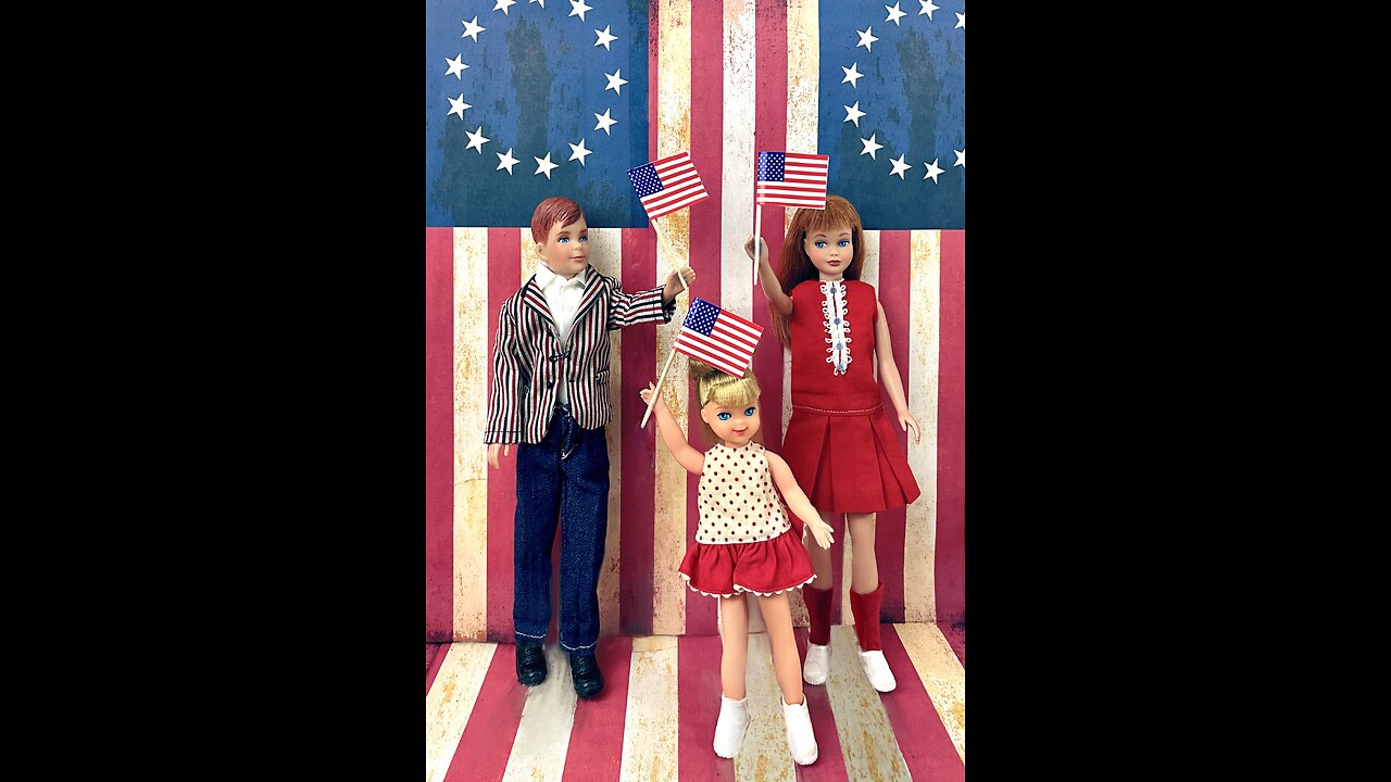 1963 Ricky and Skipper Dolls with a 1967 Tutti Doll, Celebrating America!