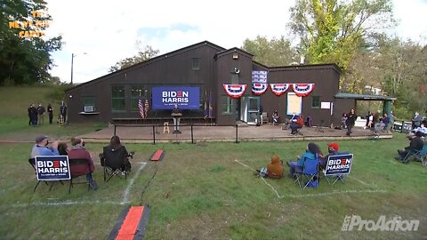 Bernie Sanders holds a crowded rally helping Joe Biden.