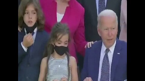 Unmasked Biden puts his nose and sniffs into a little child's neck - breaking rules he forces on us