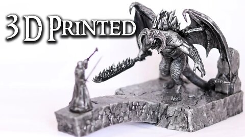 Gandalf vs Balrog - 3D Printed and Painted LOTR Diorama