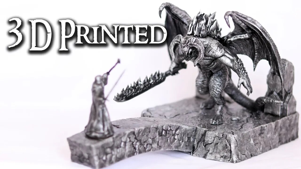Gandalf vs Balrog - 3D Printed and Painted LOTR Diorama