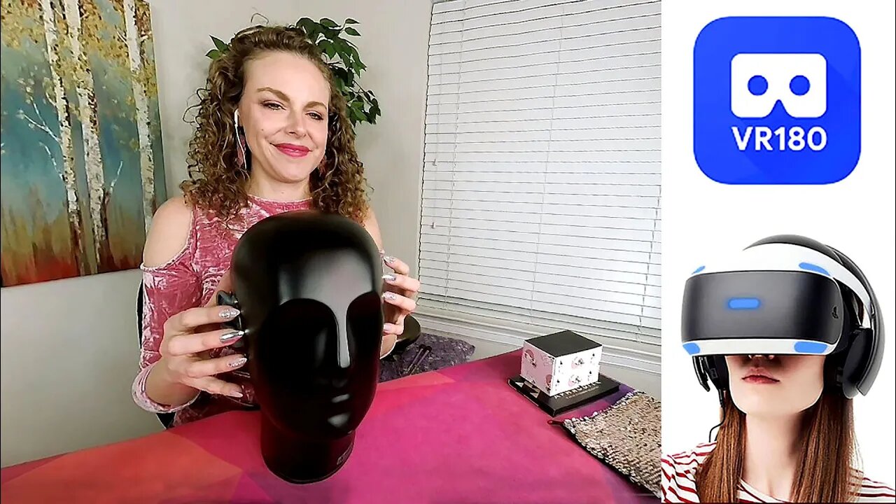 Binaural ASMR Tapping in VR | B1E Dummyhead Mic w/ Corrina | VR180 | 3D - 5.7K