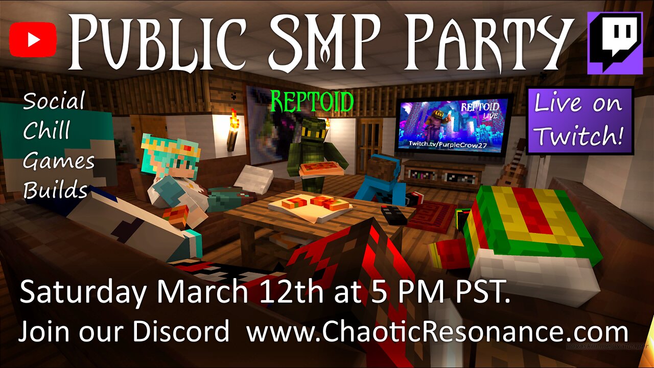 LIVE PARTY EVENT! Saturday March 12th at 5 PM PST!