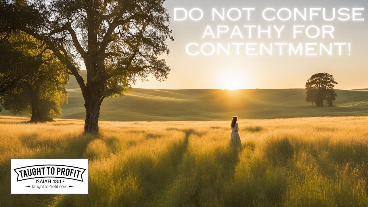 Do Not Confuse Apathy For Contentment!