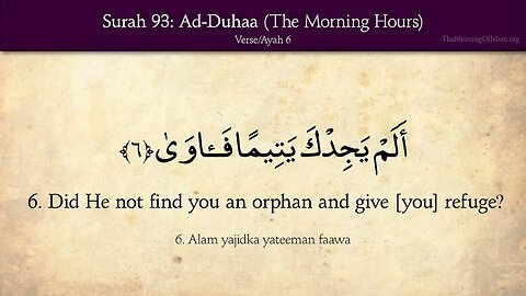 Chapter 93 - Ad Duhaa - The Morning Hours