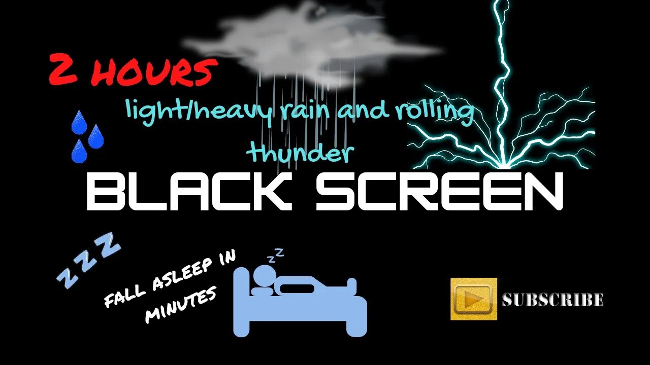 light to heavy rain light thunder black screen