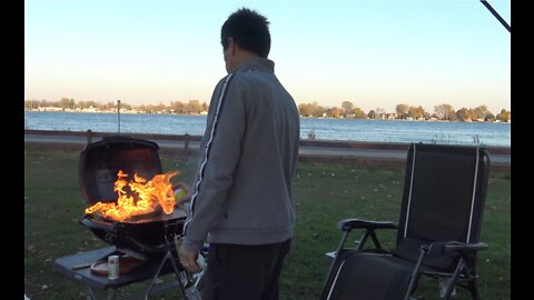 Algonac Campground, Michigan. Solo Camping. A-Frame Camper. Pop Up Trailer. Aliner. River Freighter