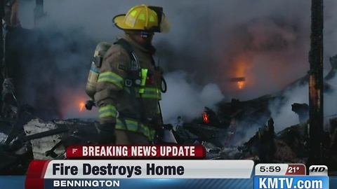 Fire consumes home in Bennington