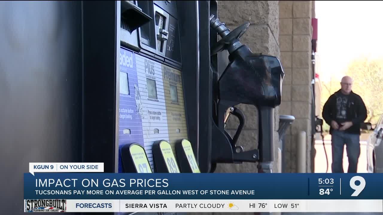 Tucson gas prices rising, cheaper on the East side of town