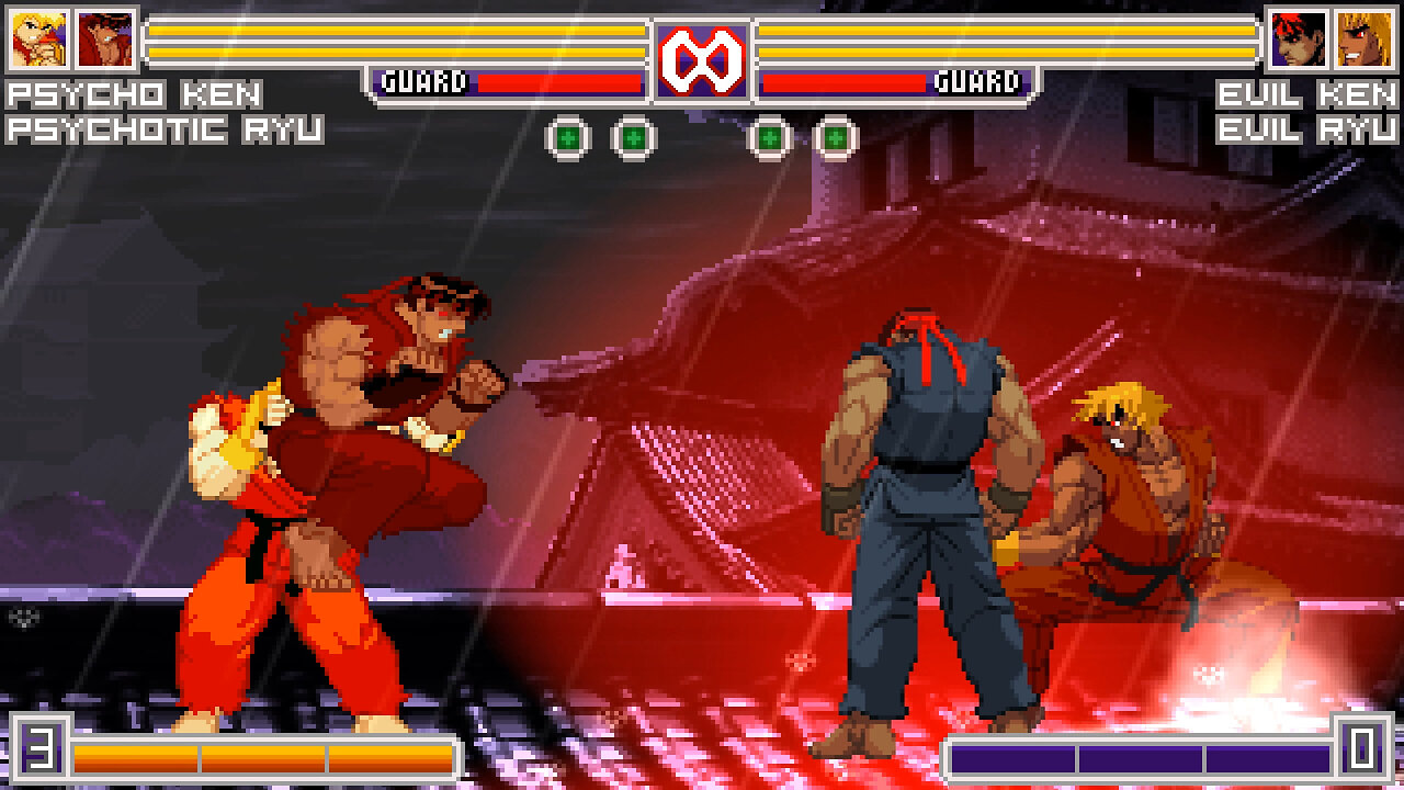 MUGEN - Psychotic Ryu & Psycho Ken vs. CVS Evil Ryu & CVS Evil Ken - Download