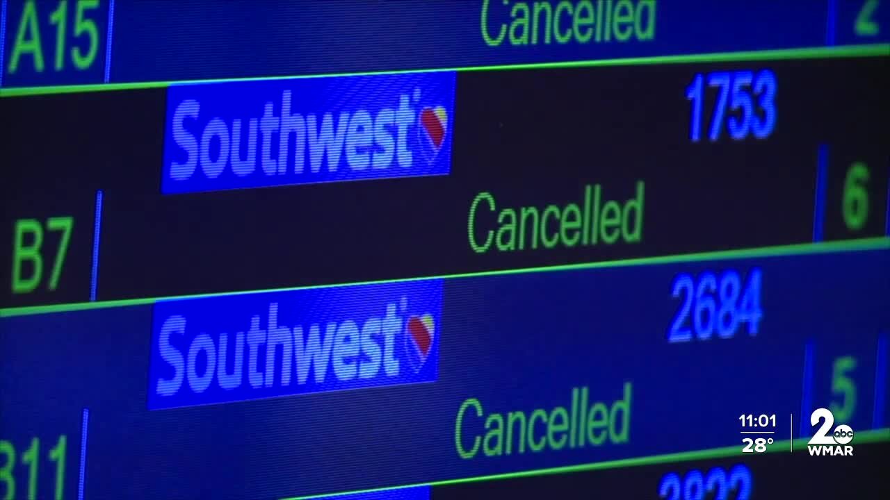 "I'm just exhausted": Holiday travelers experience flight delays and cancellations at BWI airport