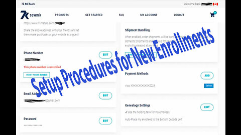 Setup Procedures for New Enrollments