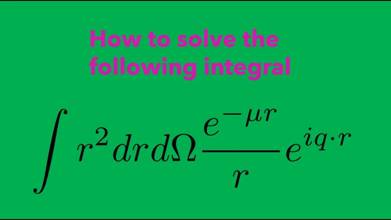 Yukawa Potential (integral)