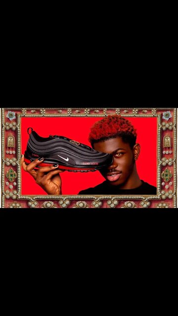 🟡 GMS SHORTS:LIL NAS X [RIGHT EYE DARKENED 👁], SATAN SHOES 👹👟 & WITCHCRAFT💀 OF THE HARLOT🍷💃🗽