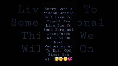 Sorry Have To Cancel Tonight!