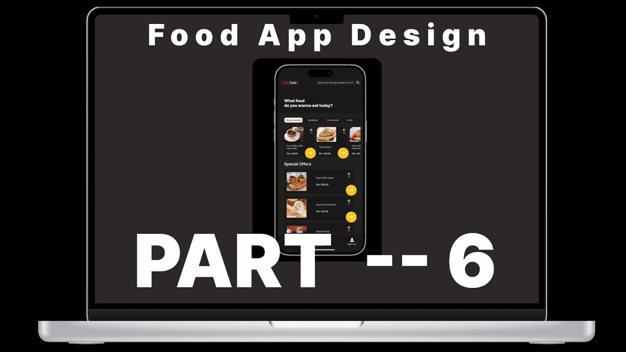 Food App Design in Figma | Delivery Mobile App UI/UX Design | Figma Tutorial --- PART 6