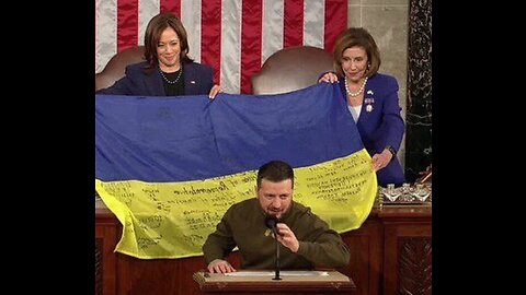 Harris and Pelosi unfurl UKRAINIAN flag in CONGRESS