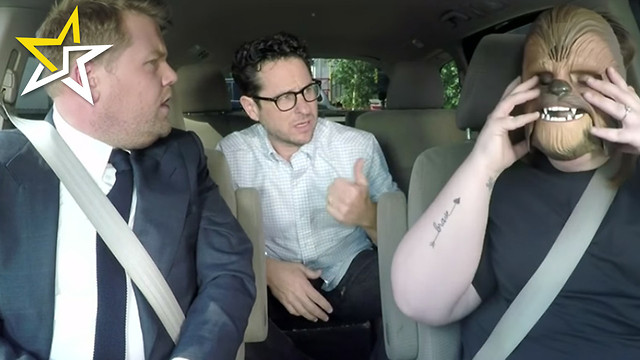 'Chewbacca Mom' Takes A 'Ride' With J.J. Abrams On Jame Corden's 'Late Late Show'