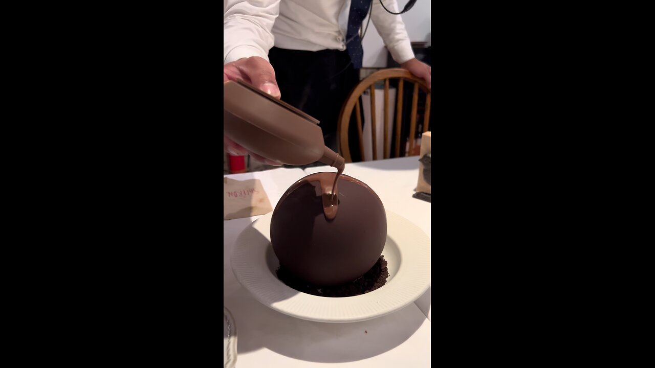Hazelnut ice cream and chocolate balls are the most delicious desserts.