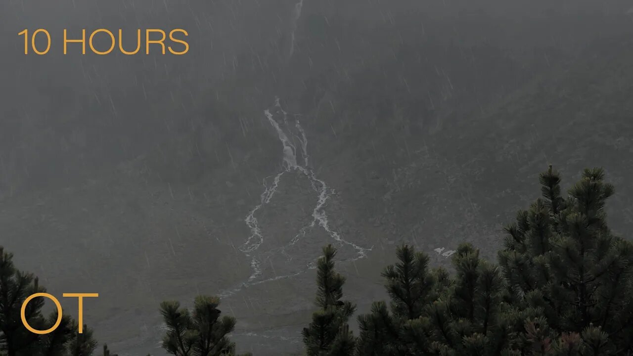 Distant Waterfall in a Thunderstorm | Soothing Thunder & Rain Sounds For Sleeping| Relaxation| Study