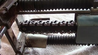 Sharpening a timber frame chain mortiser