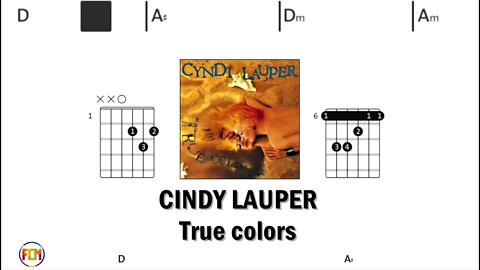 CINDY LAUPER True colors - Guitar Chords & Lyrics HD