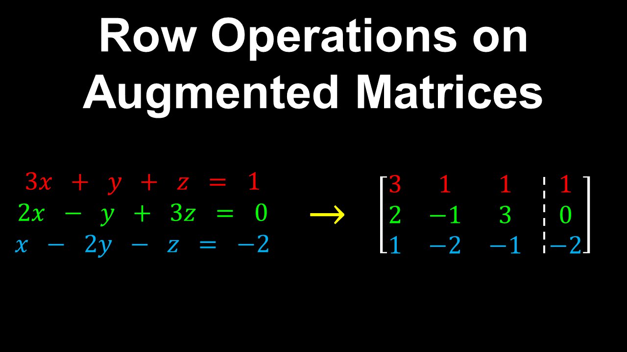 Row Operations, Augmented Matrices - Linear Algebra