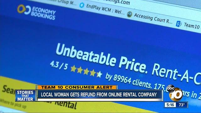 South Bay woman gets refund from online rental company