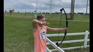 Shooting a bow and arrow