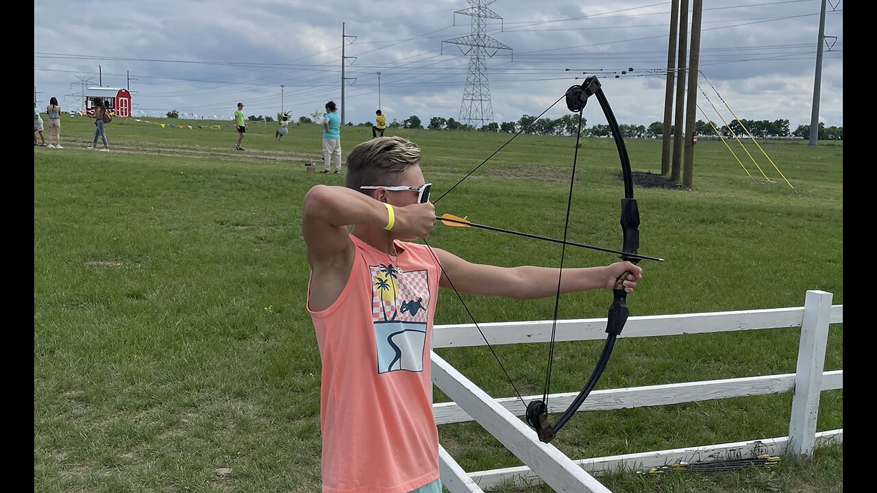 Shooting a bow and arrow