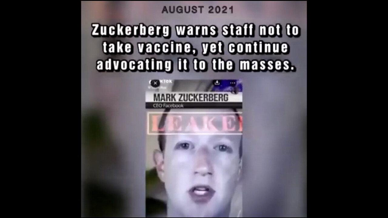 Leaked Video Of Mark Zuckerberg Warning His Staff Not To Take A COVID Vaccine