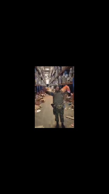 Militants of the territorial defense of Ukraine looting ATB supermarket