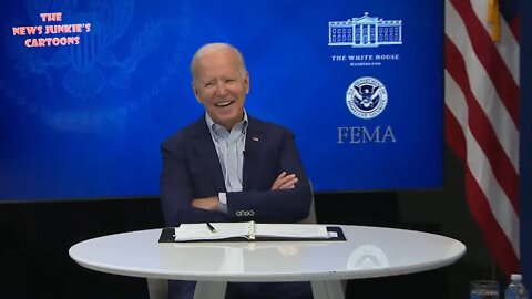 Biden seems to be in a very good mood.