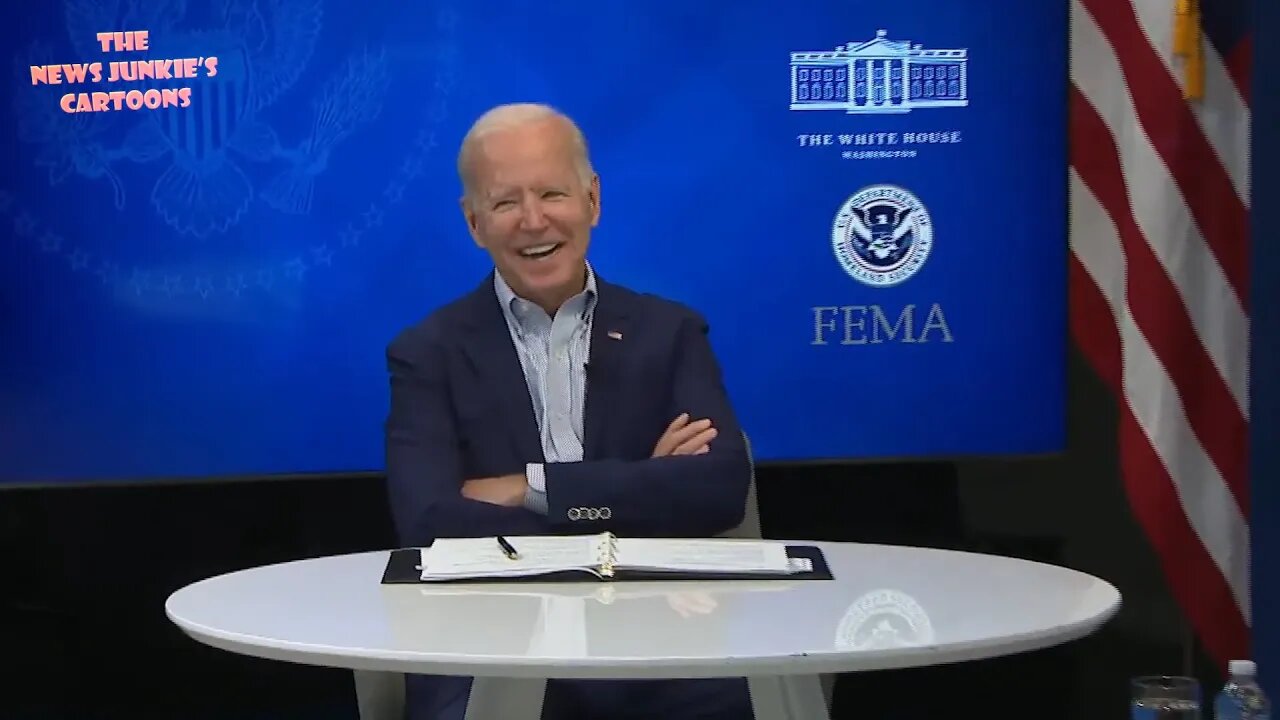 Biden seems to be in a very good mood.