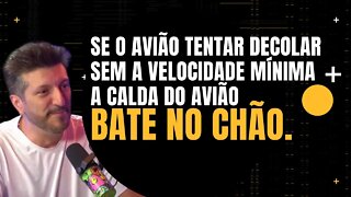 Lito Sousa explica como os engenheiros calculam a velocidade mínima para o avião decolar.