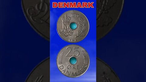 Denmark 25 Ore 1986.#shorts #coinnotesz