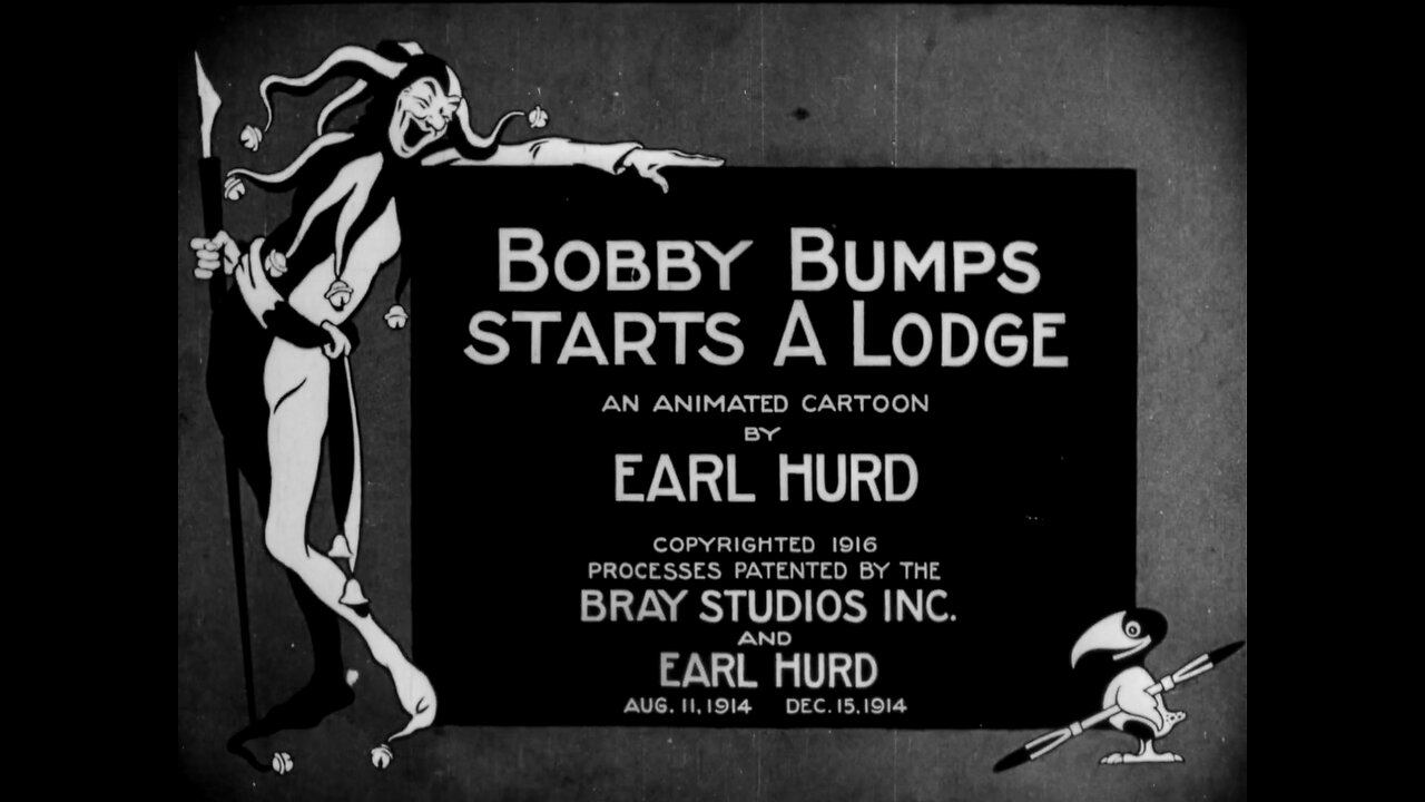 "Bobby Bumps Starts A Lodge" (1916 Original Black & White Film)